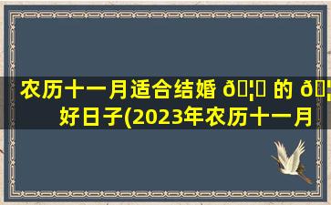 农历十一月适合结婚 🦄 的 🦅 好日子(2023年农历十一月嫁娶吉日)